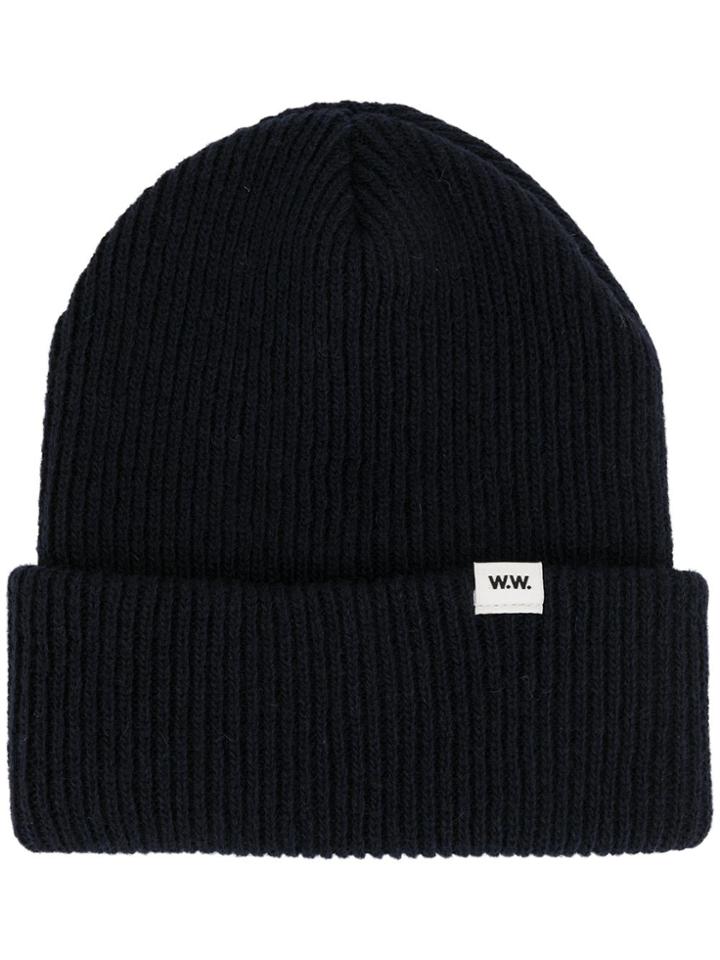 Wood Wood Mande Ribbed-knit Beanie - Blue