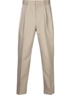 H Beauty & Youth. Pleated Cropped Trousers, Men's, Size: Medium, Brown, Polyester/wool