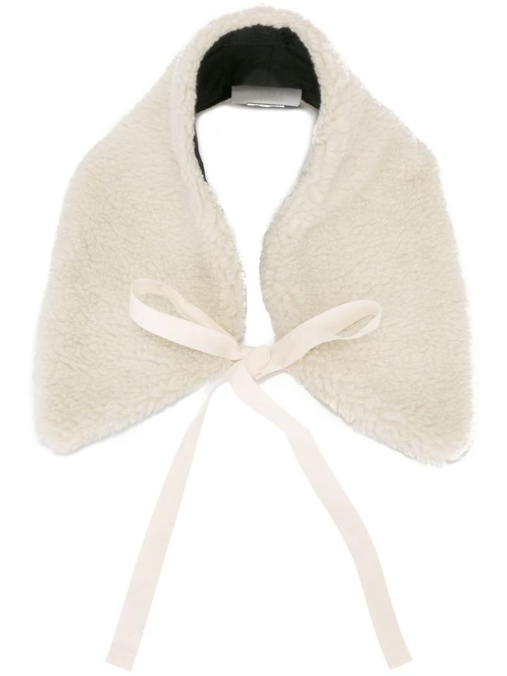 Mm6 Maison Margiela Faux Shearling Collar, Women's, White, Cotton/acrylic/polyester