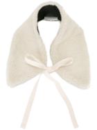 Mm6 Maison Margiela Faux Shearling Collar, Women's, White, Cotton/acrylic/polyester