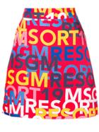 Msgm Logo Print Mini Skirt - Red