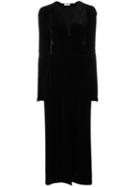 Attico Long Velvet Dress, Women's, Size: 42, Black, Viscose/silk