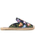 Tory Burch Max Embroidered Espadrille Sandals - Black