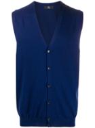 Fay Plain Knitted Vest - Blue