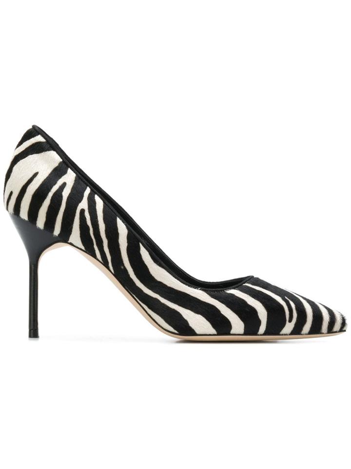 Manolo Blahnik Bb Zebra Print Pumps - Black