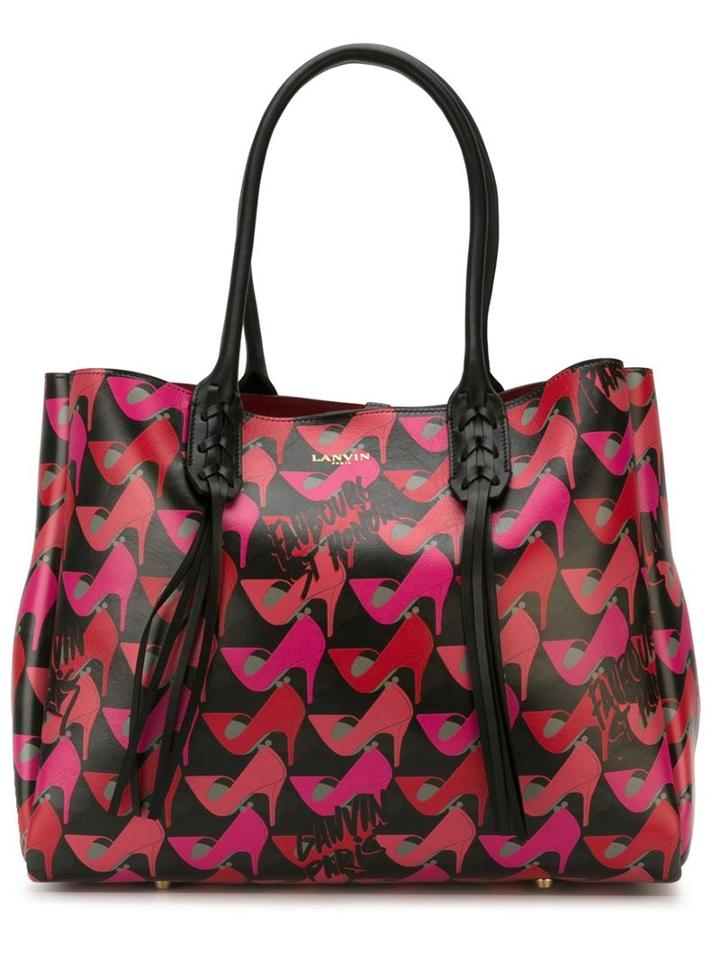 Lanvin Pump Print Shopper Tote, Women's, Pink/purple