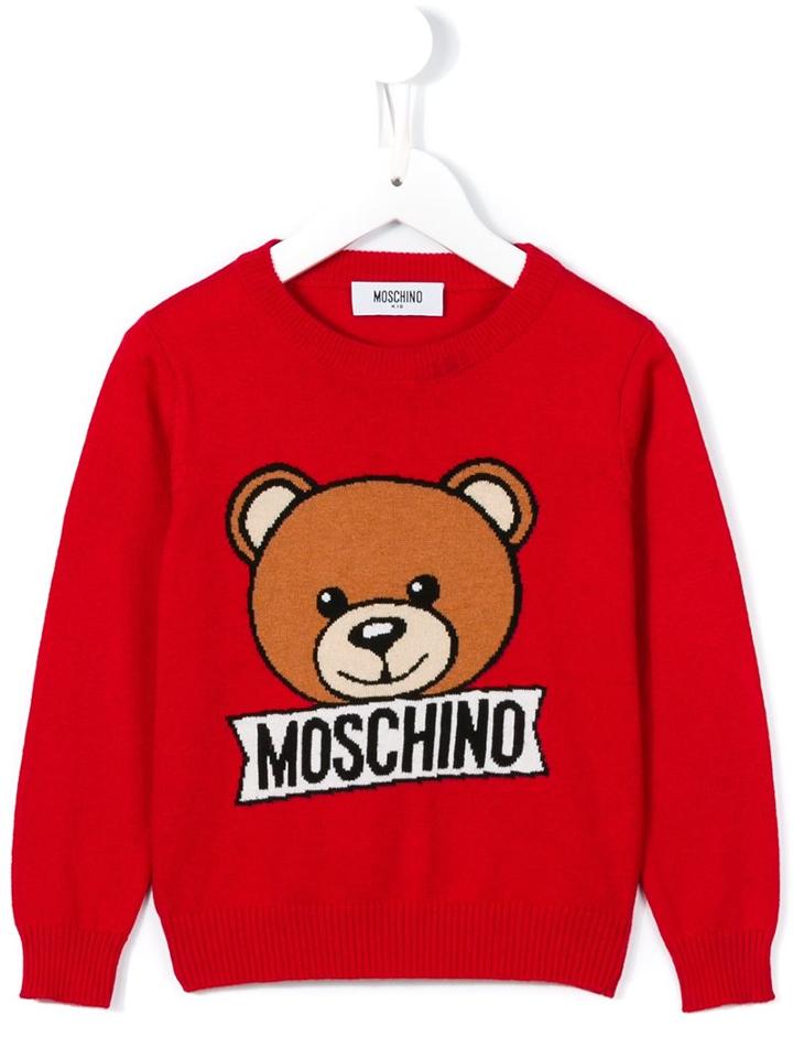 Moschino Kids Teddy Bear Intarsia Jumper