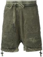 11 By Boris Bidjan Saberi - Cold Dye Embroidered Shorts - Men - Cotton - M, Green, Cotton
