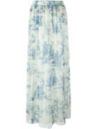 Philosophy Di Lorenzo Serafini Floral Print Pleated Skirt, Women's, Size: 40, White, Silk/polyester