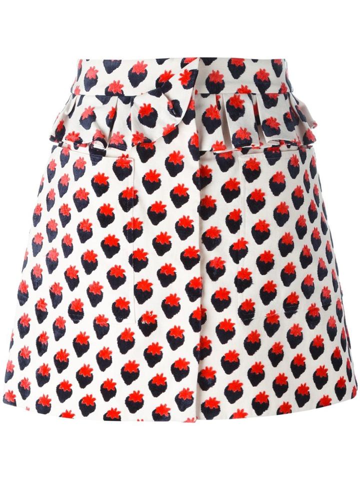 Victoria Victoria Beckham 'plush Jacquard' Skirt - Red