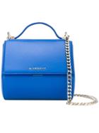 Givenchy Mini Pandora Box Shoulder Bag, Women's, Blue, Leather/calf Leather/metal