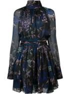 Emanuel Ungaro Turtleneck Sheer Dress, Women's, Size: 38, Black, Silk