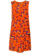 Missoni Stars Print Shift Dress, Women's, Size: 40, Yellow/orange, Silk/acetate/polyester