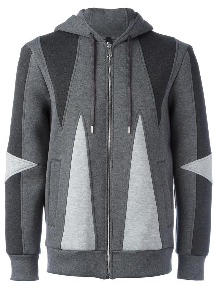 Neil Barrett Geometric Panel Sweatshirt, Men's, Size: Small, Grey, Lyocell/cotton/viscose/polyurethane