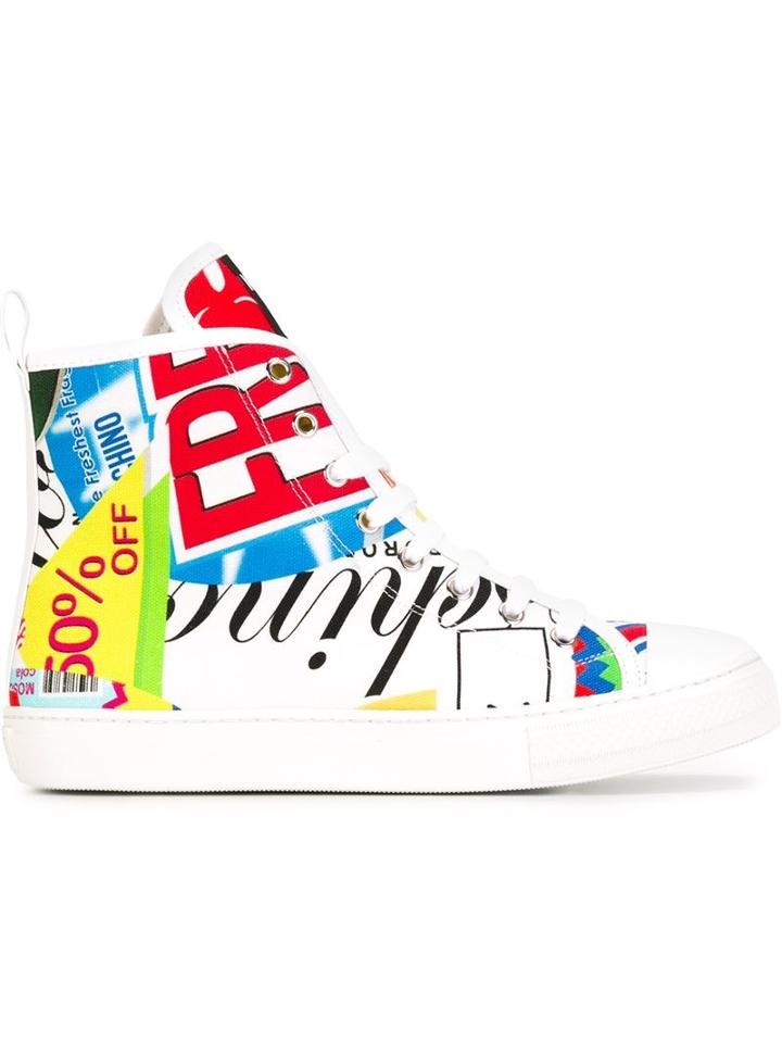 Moschino Printed Hi-top Sneakers