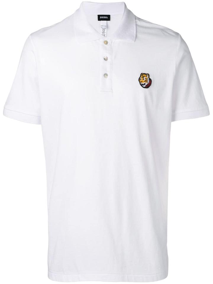 Diesel Logo Patch Polo Shirt - White