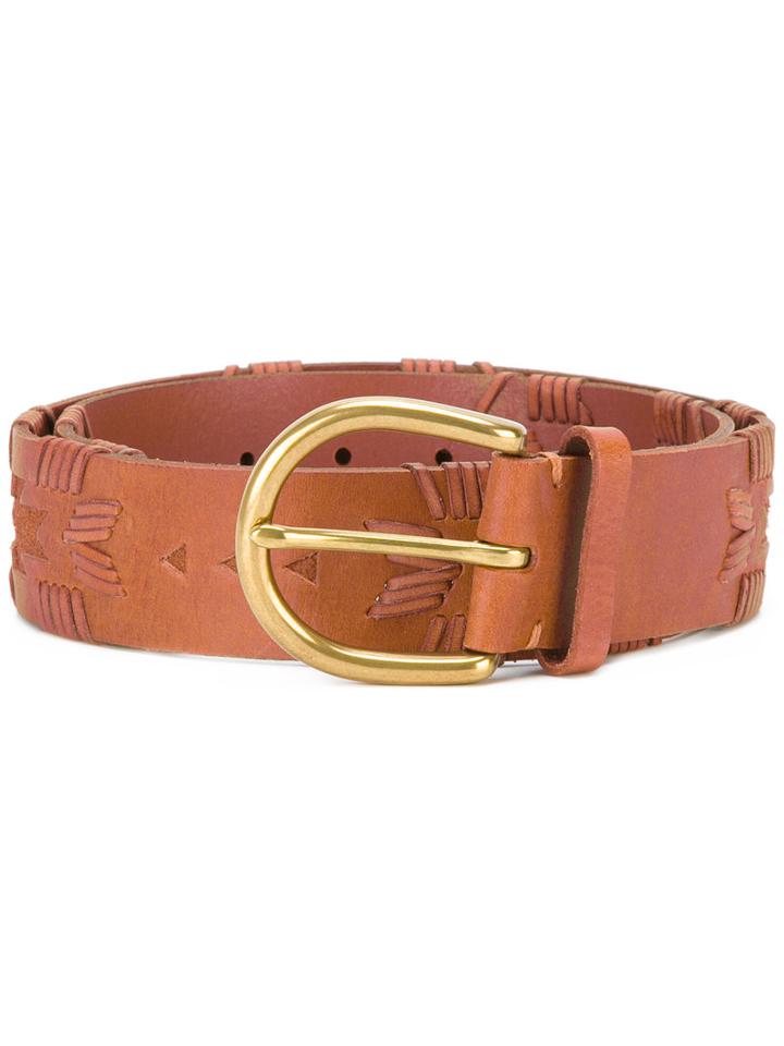 Polo Ralph Lauren - Stylised Trim Belt - Women - Calf Leather - L, Women's, Brown, Calf Leather