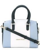 Armani Jeans - Colour Block Tote - Women - Leather/polyester - One Size, Blue, Leather/polyester