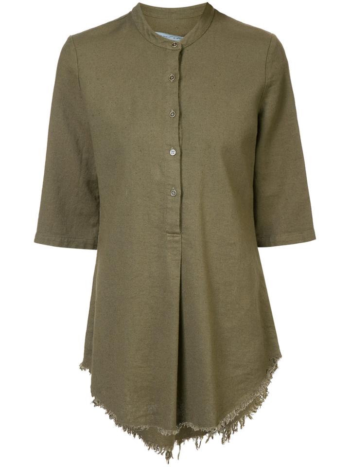 Raquel Allegra Raw Hem Blouse - Green