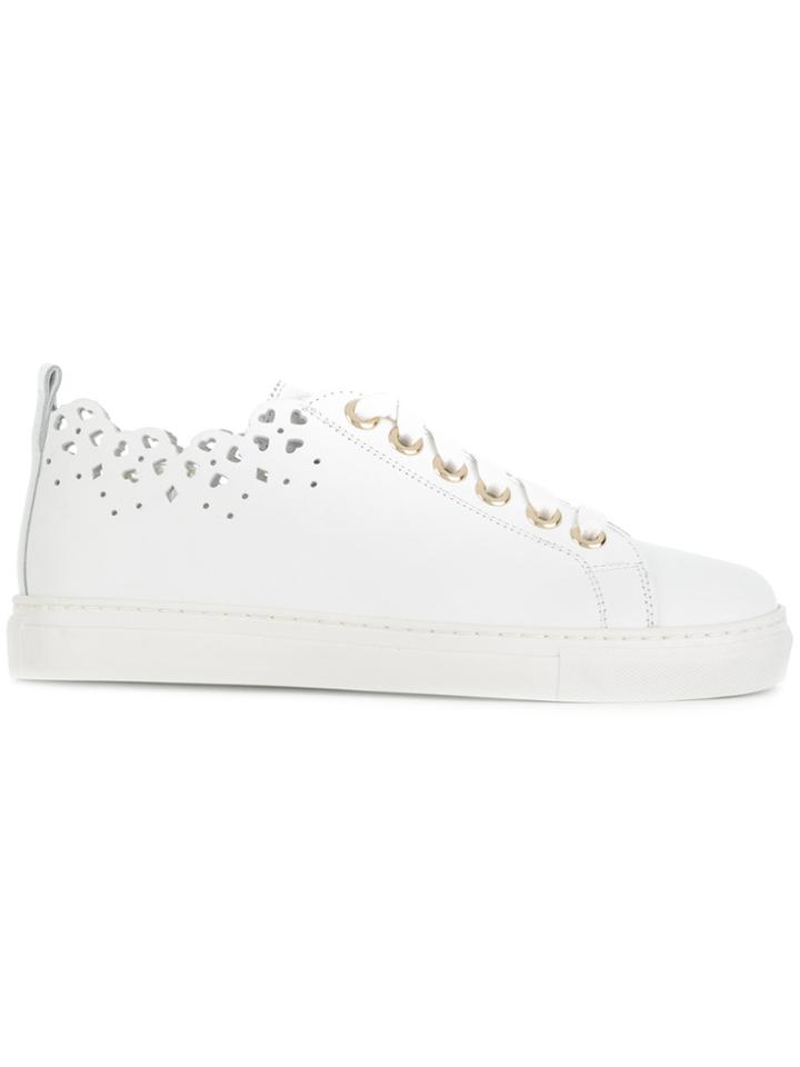 Twin-set Laser-cut Detail Sneakers - White