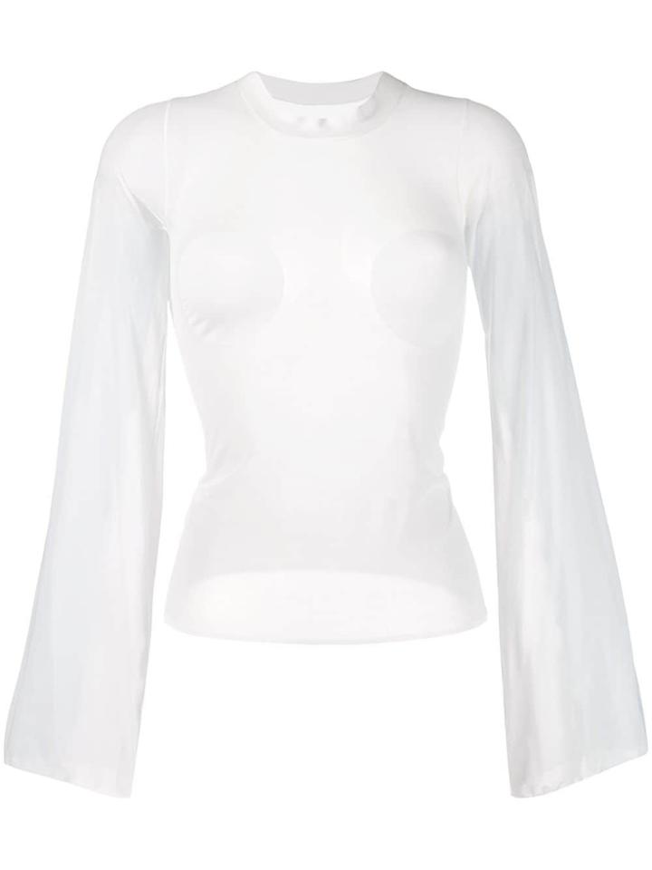 Courrèges Wide Sleeve Top - White