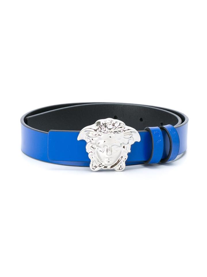 Young Versace Medusa Buckle Belt, Boy's, Size: 70 Cm, Blue