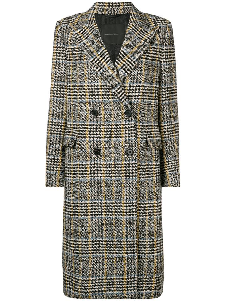 Ermanno Scervino Houndstooth Check Coat - Black