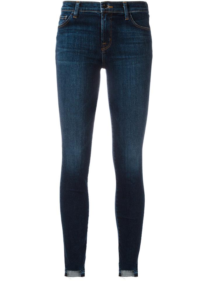 J Brand Step Hem Skinny Jeans - Blue