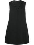 Valentino - V-neck Panel Shift Dress - Women - Silk/polyester/acetate/virgin Wool - 42, Women's, Black, Silk/polyester/acetate/virgin Wool