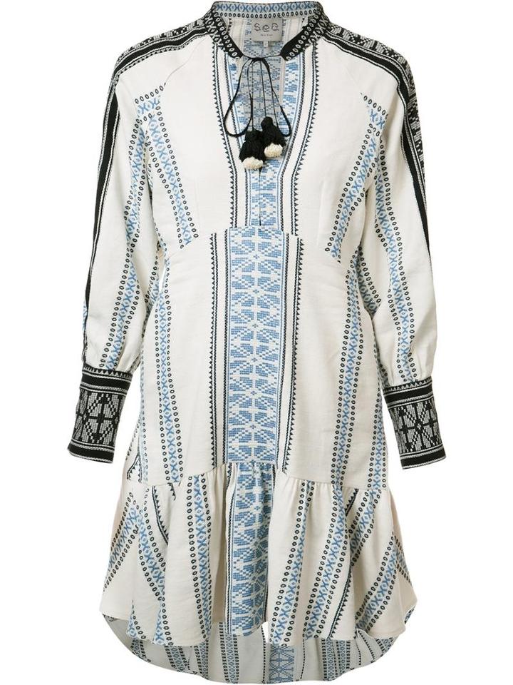 Sea Shift Tunic Dress, Women's, Size: 2, White, Cotton/linen/flax