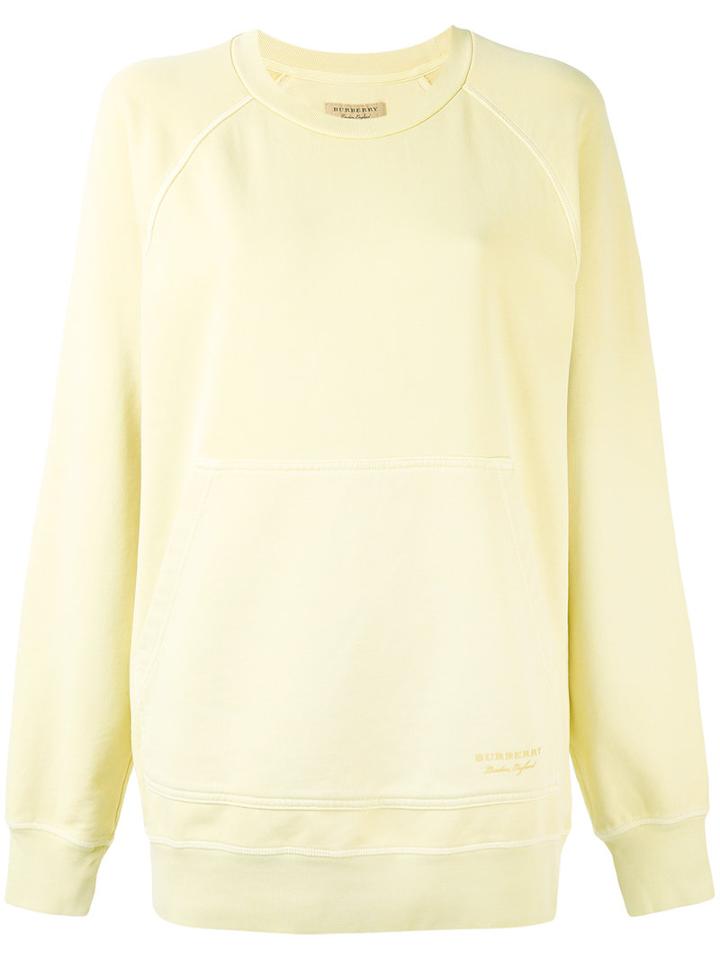 Burberry - Kangaroo Pocket Sweatshirt - Women - Cotton - Xs, Yellow/orange, Cotton