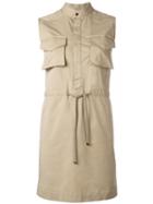 Dsquared2 Sleeveless Shirt Dress, Women's, Size: 40, Nude/neutrals, Cotton/spandex/elastane