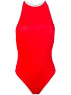 Ack - Piped Swimsuit - Women - Polyamide/spandex/elastane - M, Red, Polyamide/spandex/elastane