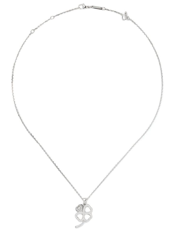 Chopard 18kt White Gold Good Luck Charms Diamond Pendant Necklace