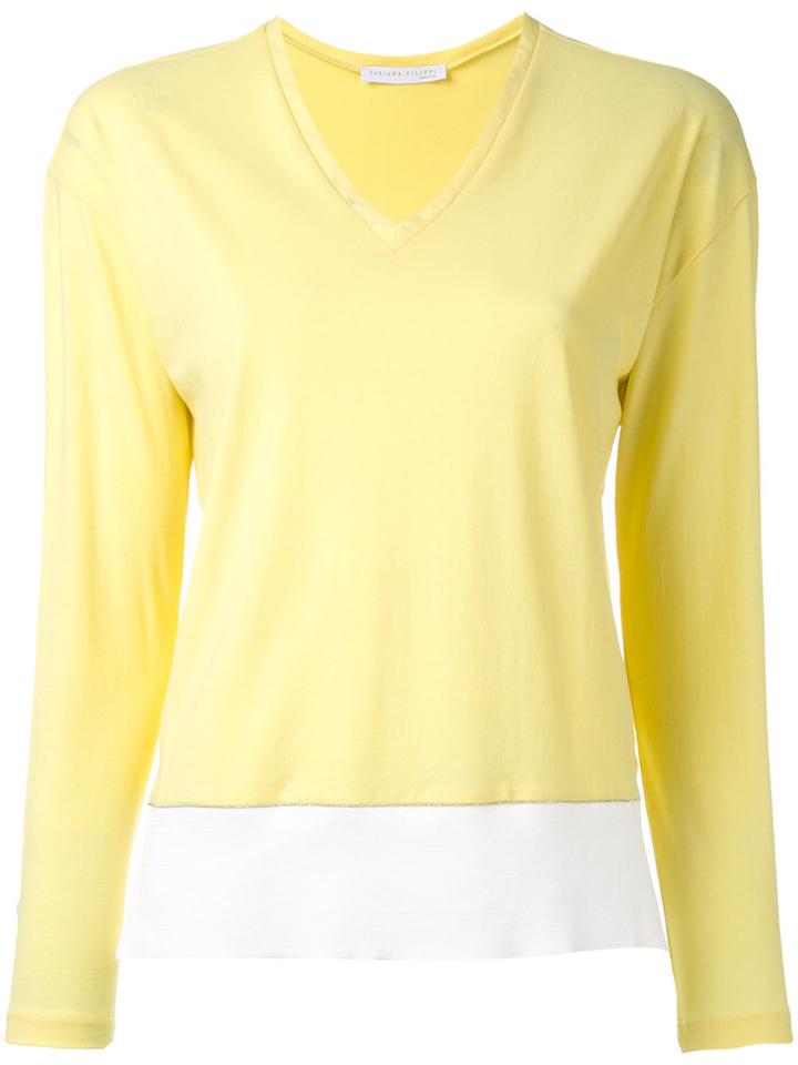 Fabiana Filippi V Neck Contrast Sweatshirt - Yellow & Orange