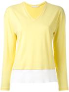 Fabiana Filippi V Neck Contrast Sweatshirt - Yellow & Orange