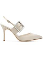 Manolo Blahnik Beladona Buckle Pumps - Neutrals