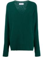 Christian Wijnants V-neck Knitted Sweater - Green