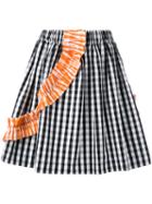 Msgm - Striped Pleated Skirt - Women - Cotton - 42, Black, Cotton