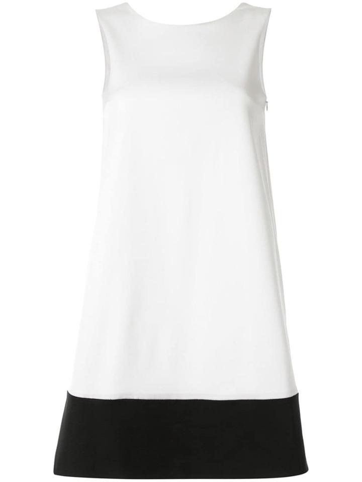 Paule Ka Contrast Flared Dress - White