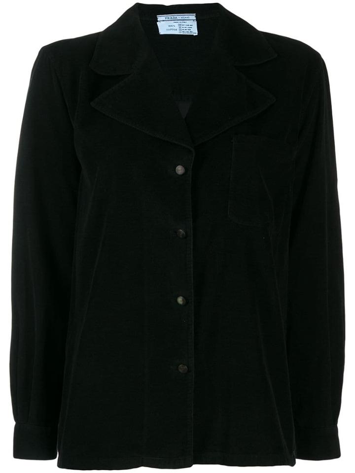 Prada Pre-owned 1990's Corduroy Shirt Jacket - Black