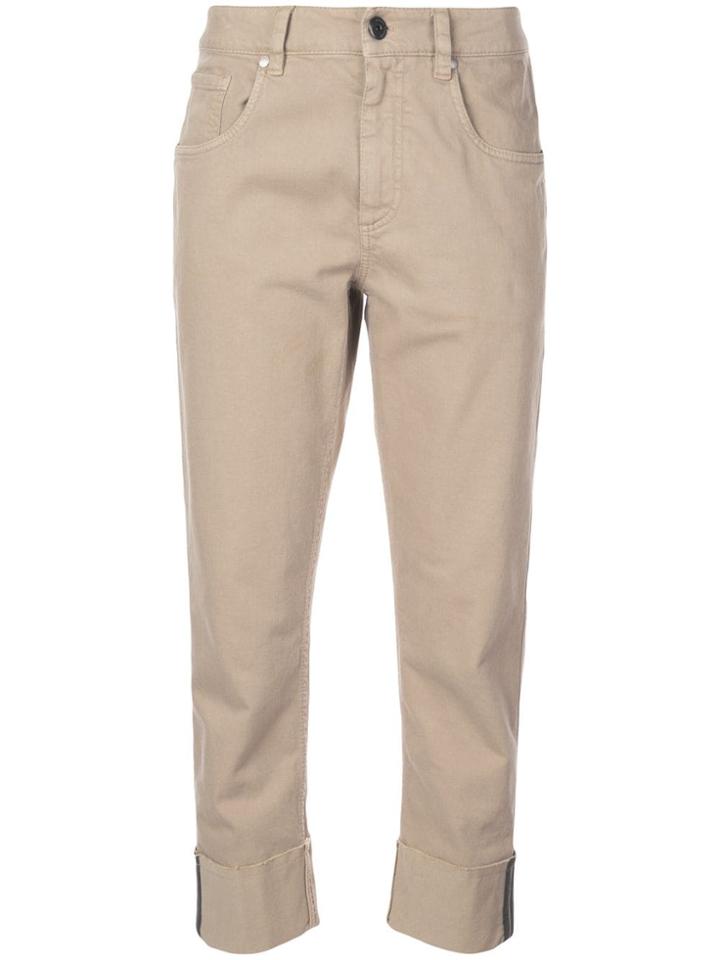 Brunello Cucinelli Cropped Length Trousers - Brown