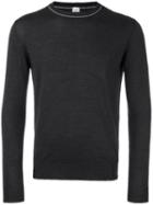 Eleventy Crew Neck Trim Jumper, Men's, Size: Xxl, Grey, Silk/merino