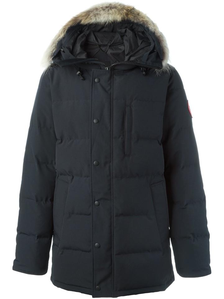 Canada Goose Coyote Fur Trim Padded Coat - Blue