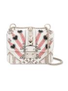 Valentino - 'loveblade' Lock Shoulder Bag - Women - Leather/metal/glass - One Size, White, Leather/metal/glass