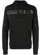 Philipp Plein Logo Zip Pocket Hoodie - Black