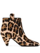 Laurence Dacade Terence Leopard Print Boots - Brown