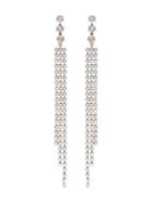 Isabel Marant Metallic Crystal Chain Drop Earrings