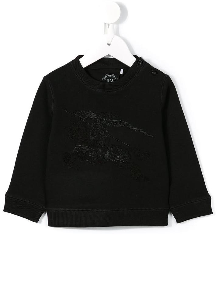 Burberry Kids Knight Logo Embroidered Sweatshirt, Toddler Boy's, Size: 36 Mth, Black