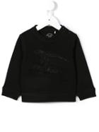 Burberry Kids Knight Logo Embroidered Sweatshirt, Toddler Boy's, Size: 36 Mth, Black